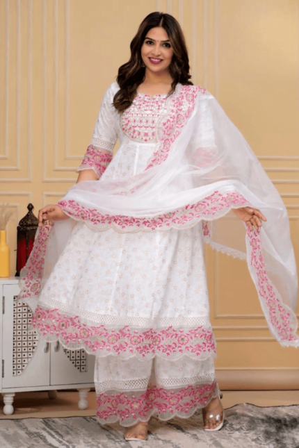 Elegant Pearl white color dress -SK0075