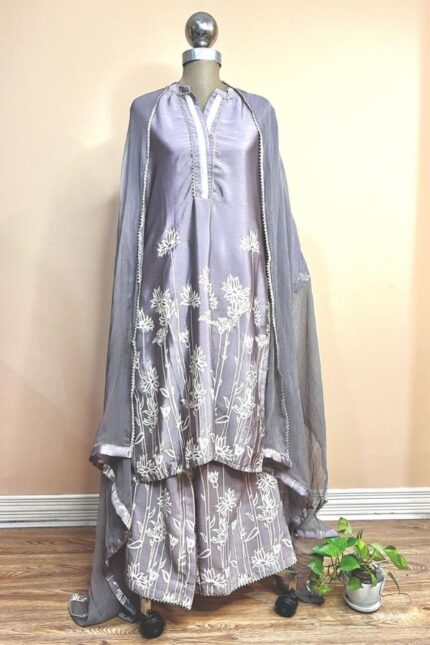 Stitched Salwar Kameez Suit – Ash